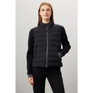 Mackage BlackNylon Ocean Mixed Media Jacket Size M with Stains